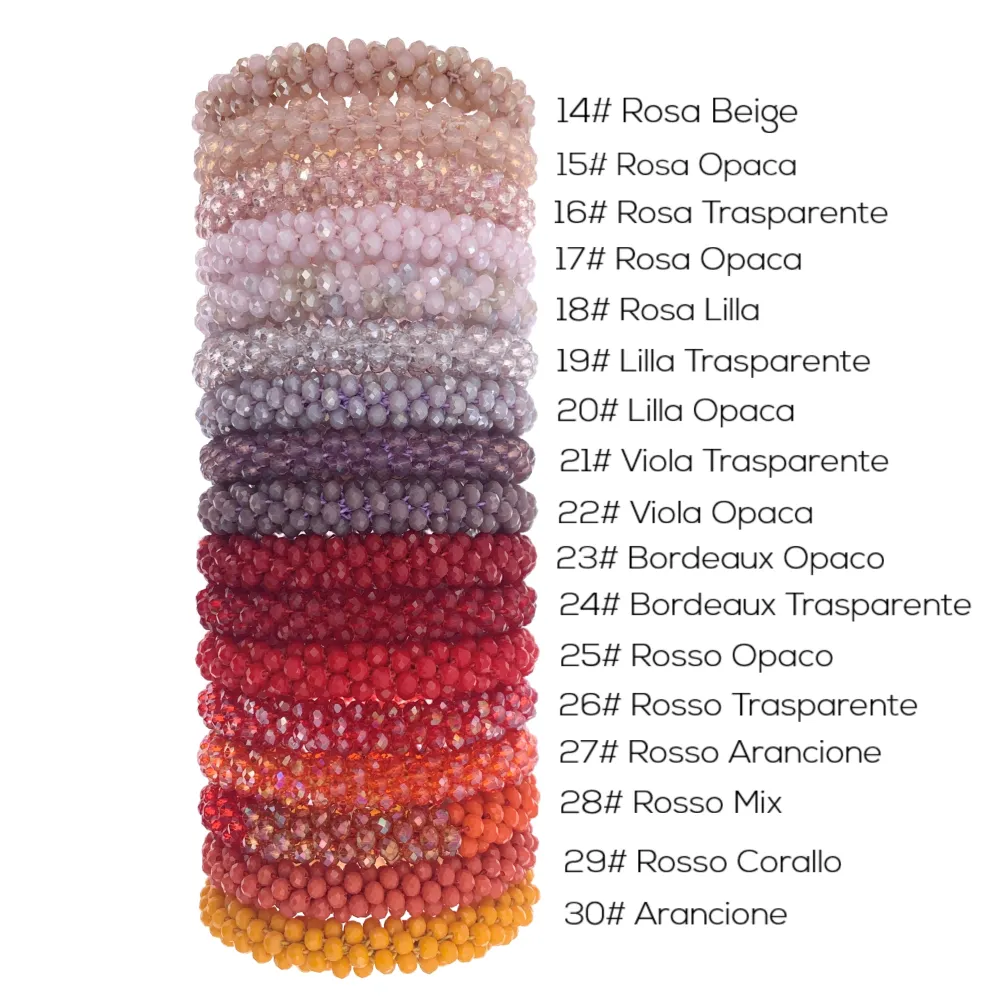 BCE1412-Cristalli - Bracciale Elastico - BCE1412-Cristalli Tonalità Rosso - Bracciale Elastico