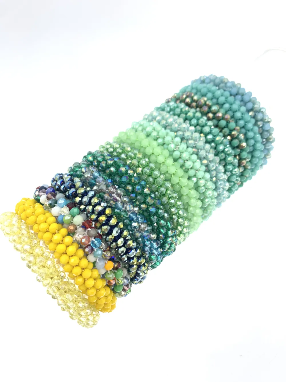 BCE1412-Cristalli Tonalità Verde - Bracciale Elastico - BCE1412-Cristalli Tonalità Verde - Bracciale Elastico