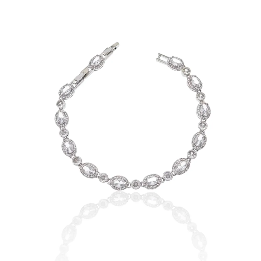 Ovale e Punto Luce-Bracciale con Cubic Zirconia - BMZ-103-AA2639B