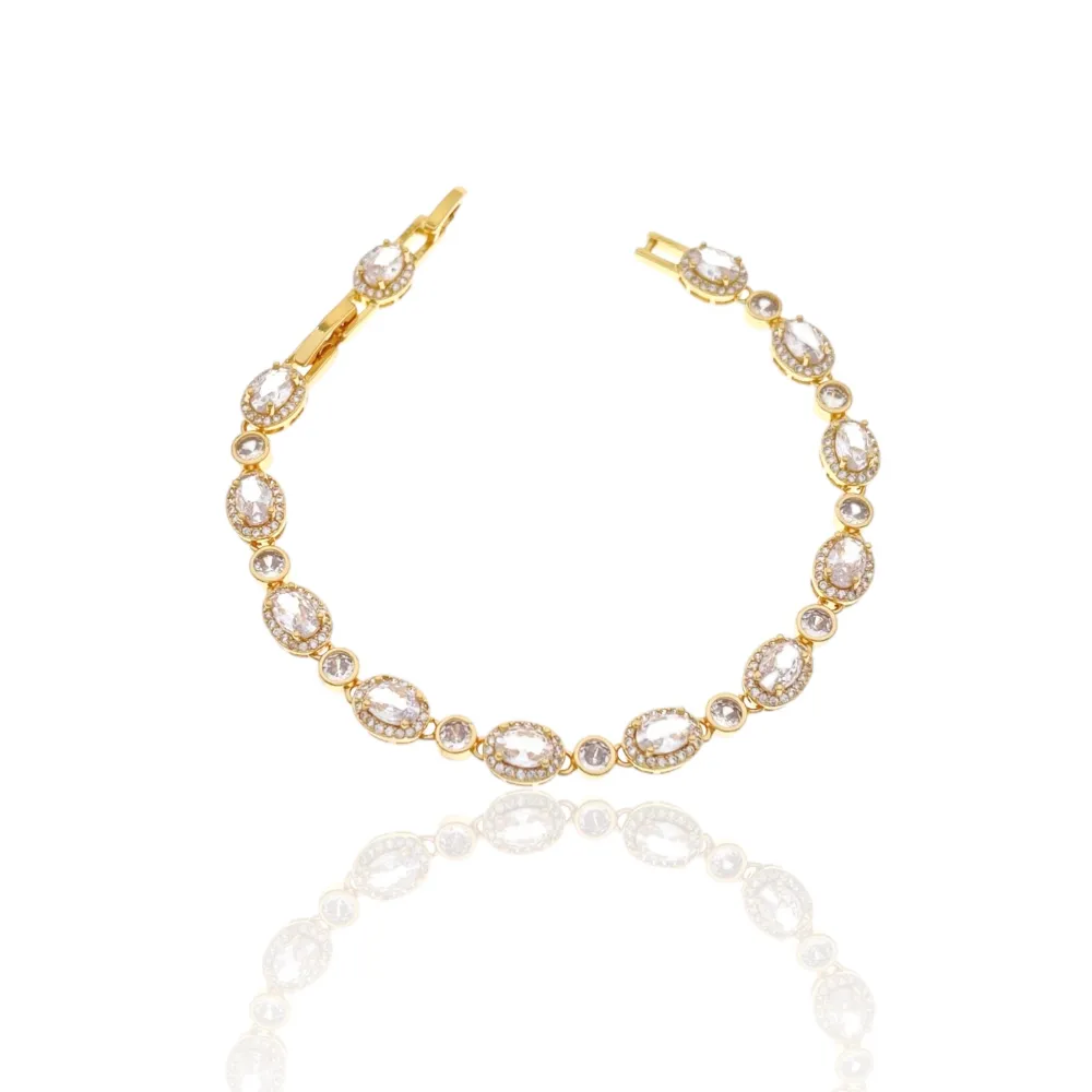 Ovale e Punto Luce-Bracciale con Cubic Zirconia - BMZ-103-AA2639B
