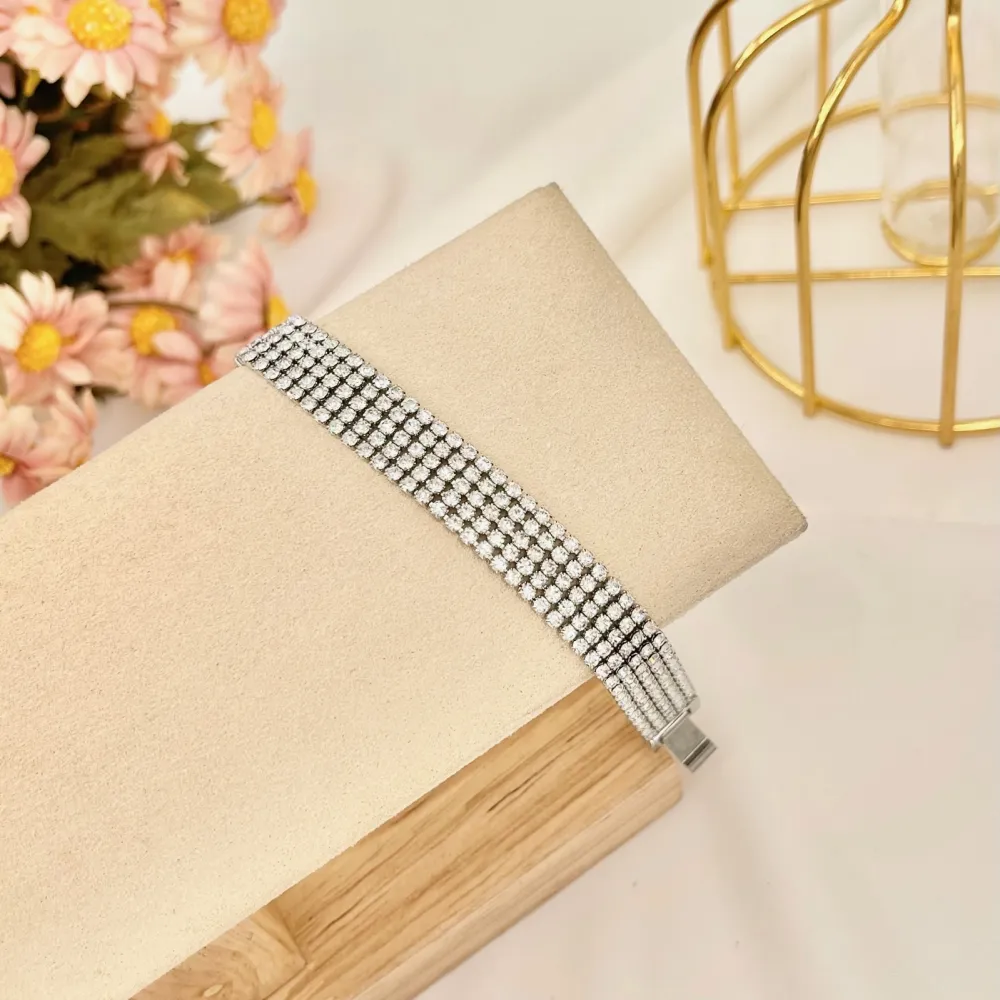 Tennis 2mm Cinque Fili-Bracciale con Cubic Zirconia - BMZ-103-AA2660B 2mm Cinque Fili