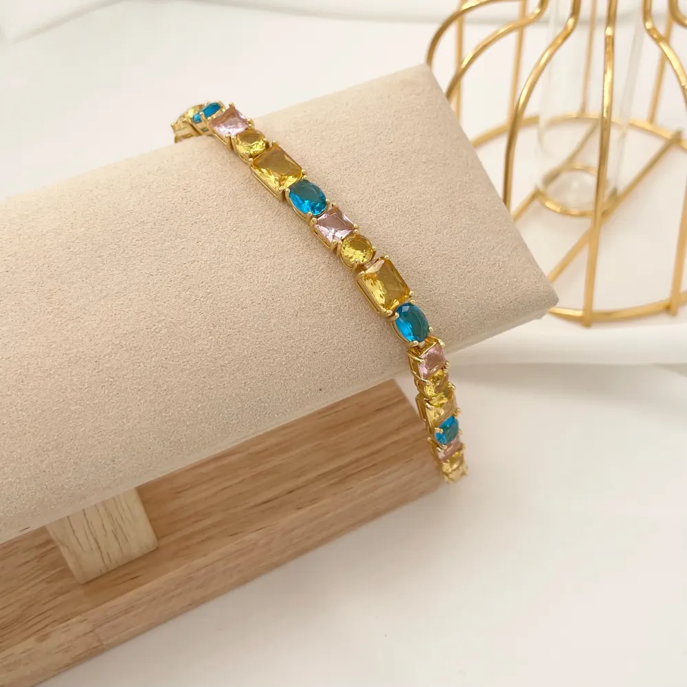 Tennis con Forme-Bracciale in Ottone e Zirconia - BMZ-103-AA741B