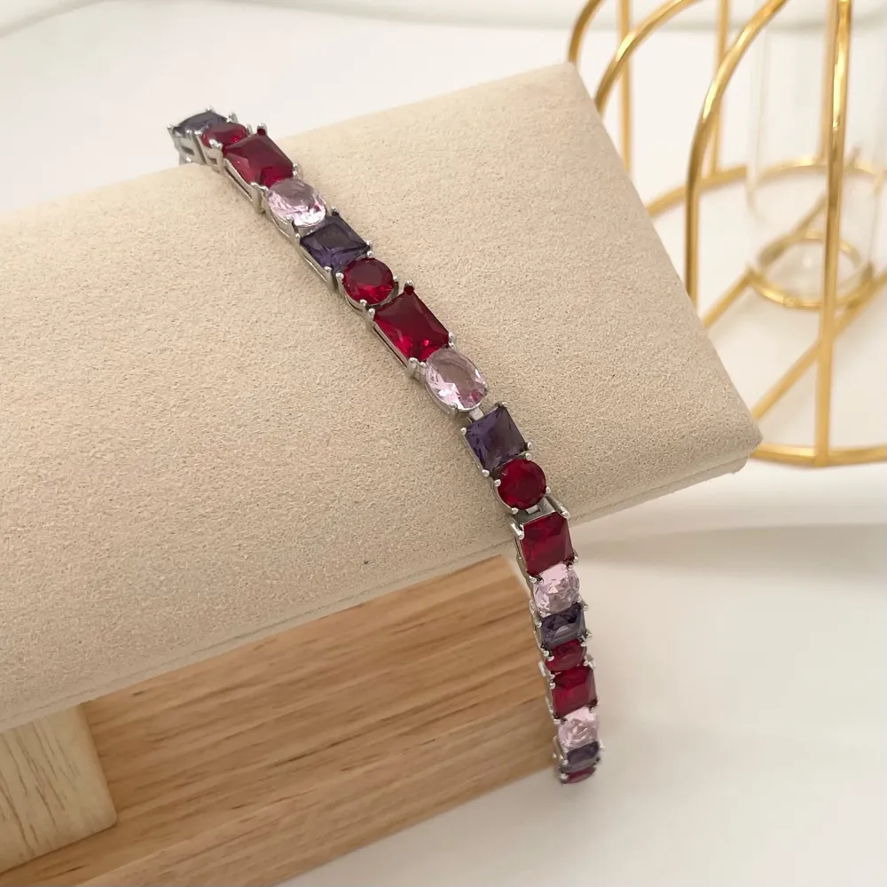 Tennis con Forme-Bracciale in Ottone e Zirconia - BMZ-103-AA741B