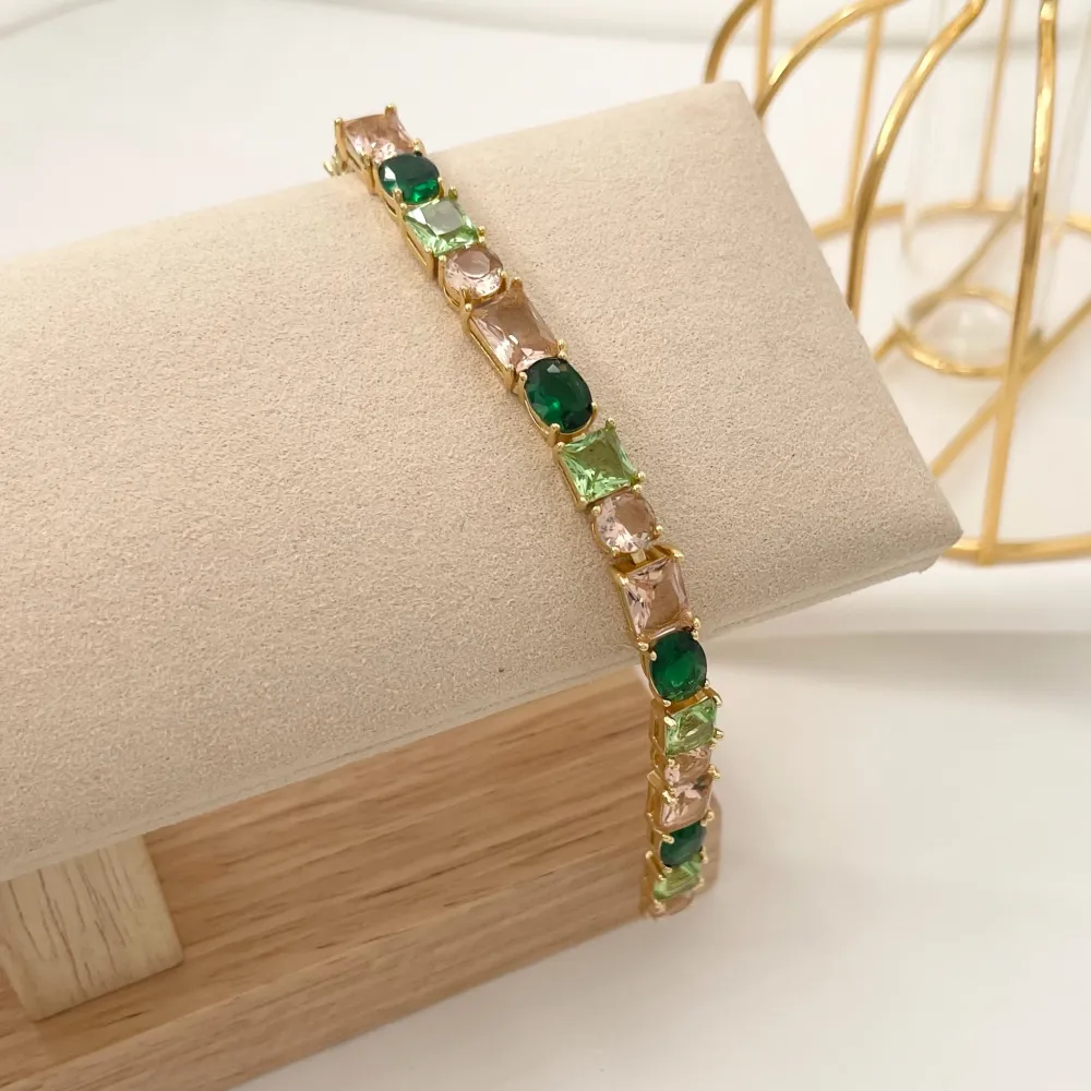 Tennis con Forme-Bracciale in Ottone e Zirconia - BMZ-103-AA741B