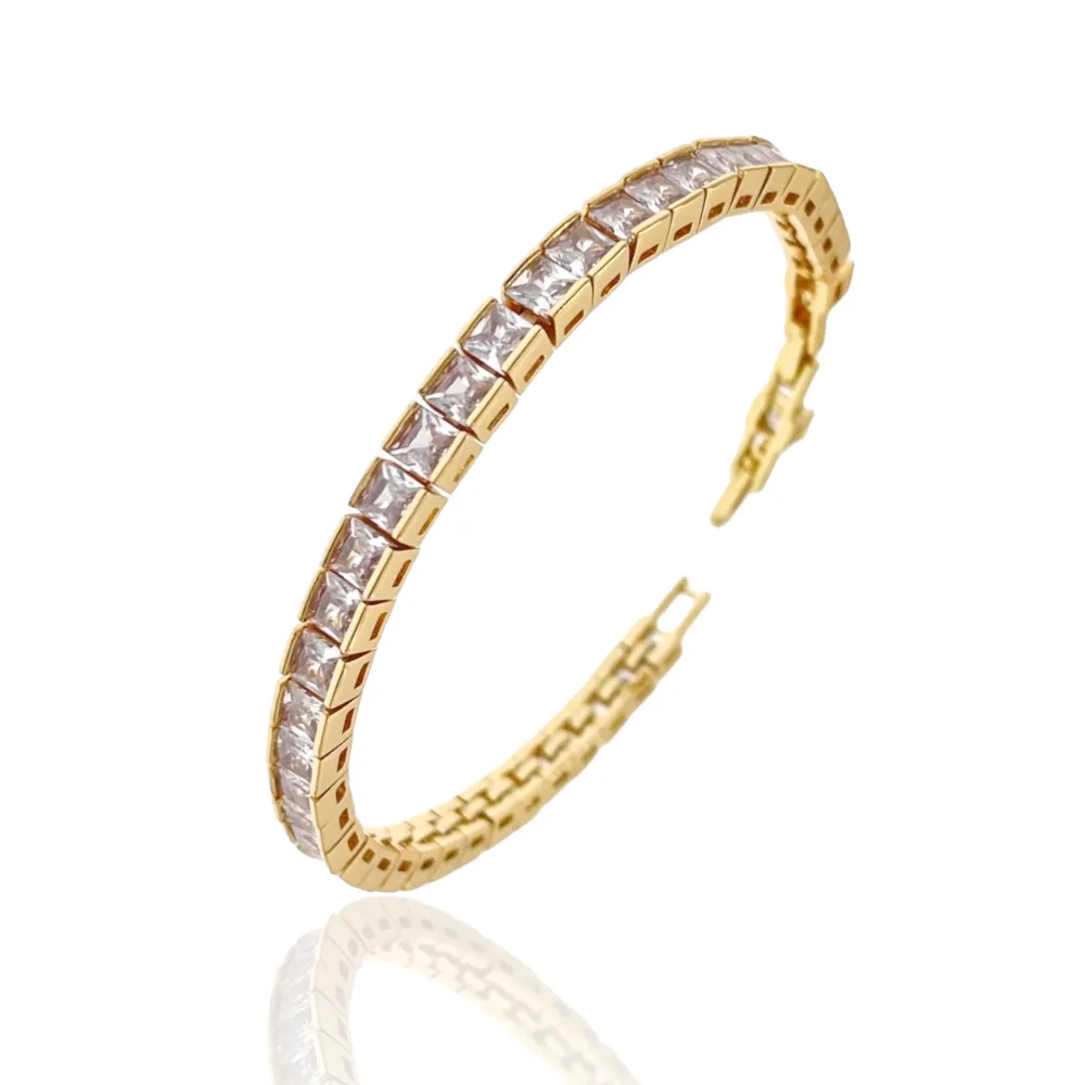 Tennis Quadrato-Bracciale con Cubic Zirconia - BMZ-243-14