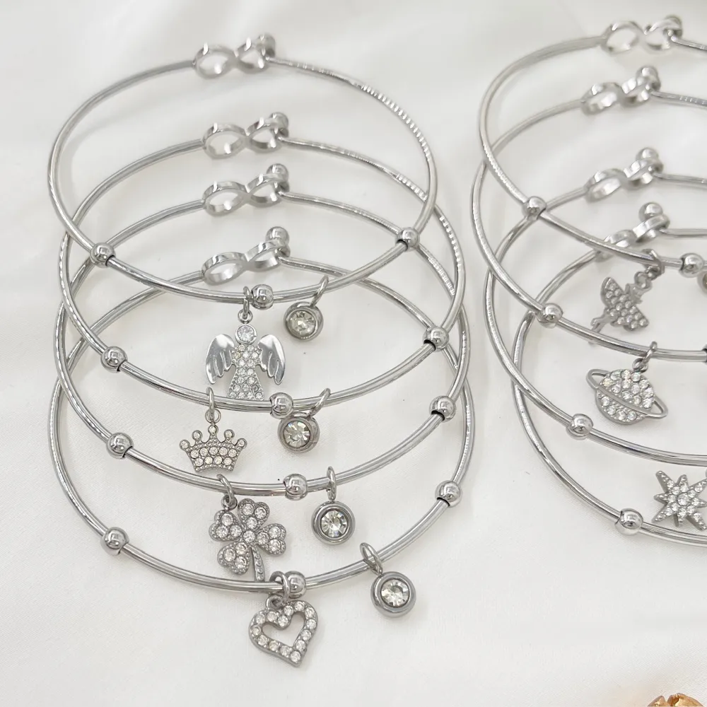 Mix Soggetti-12pz Bracciali in Acciaio con chiusura - BPA-103-AA1993-2004B