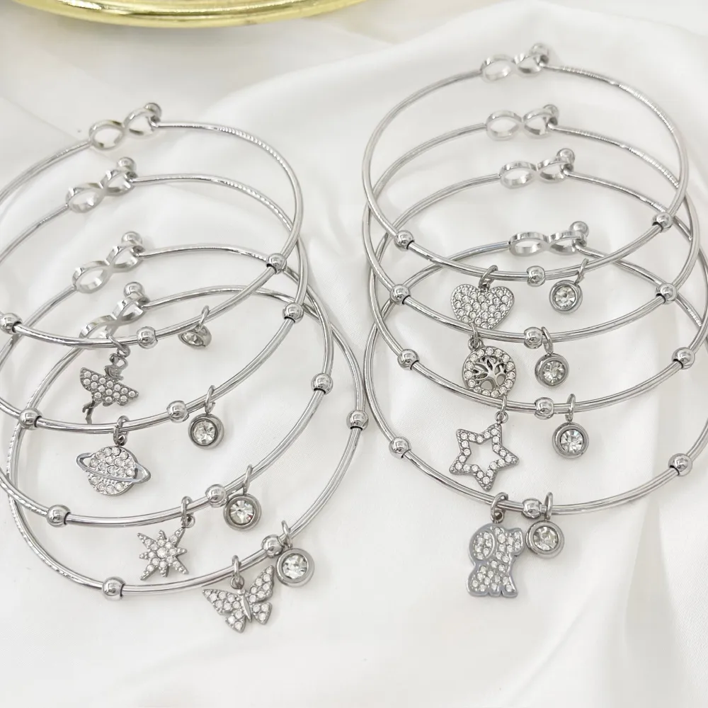 Mix Soggetti-12pz Bracciali in Acciaio con chiusura - BPA-103-AA1993-2004B