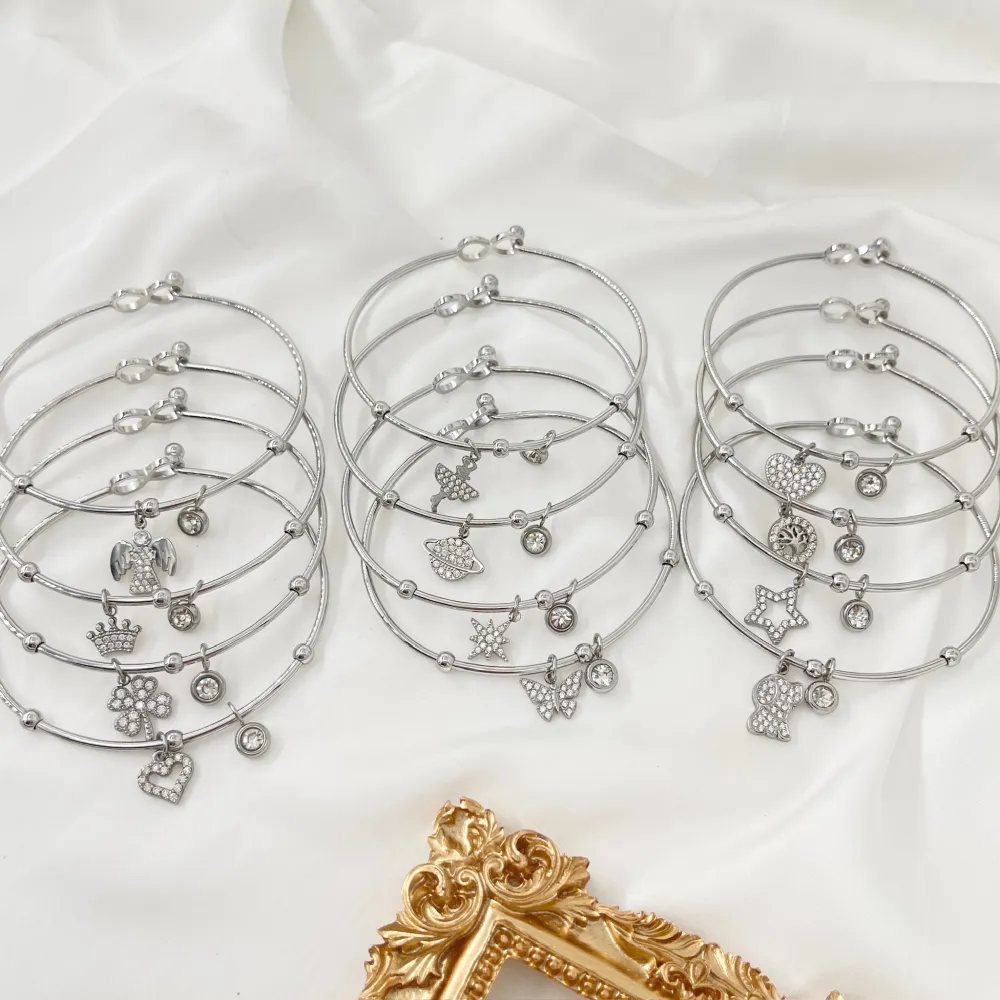 Mix Soggetti-12pz Bracciali in Acciaio con chiusura - BPA-103-AA1993-2004B