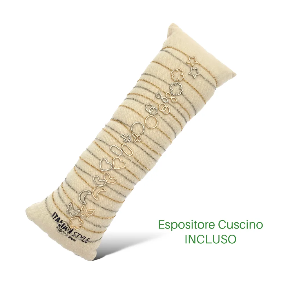 Soggetti Mix con Zirconia-24pz Bracciali in Acciaio con Chiusur - BPA-103-AA2819-2841B