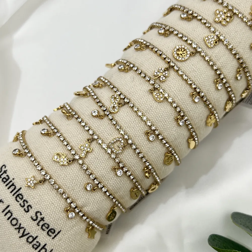 Tennis con Mix Soggetti-12pz Bracciali in Acciaio con chiusura - BPA-103-AA4126B