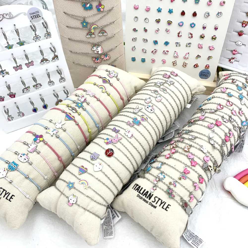 Mix Fantasia Smaltata da Bambina-24Pz Bracciali in Acciaio - BPA-103-AA898B