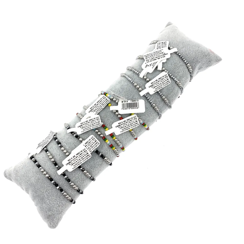 12Pz Bracciali Elastici in Acciaio+Cuscino in Omaggio - BPA104-24