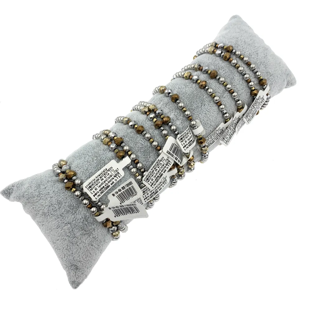 12Pz Bracciali Elastici in Acciaio+Cuscino in Omaggio - BPA104-454