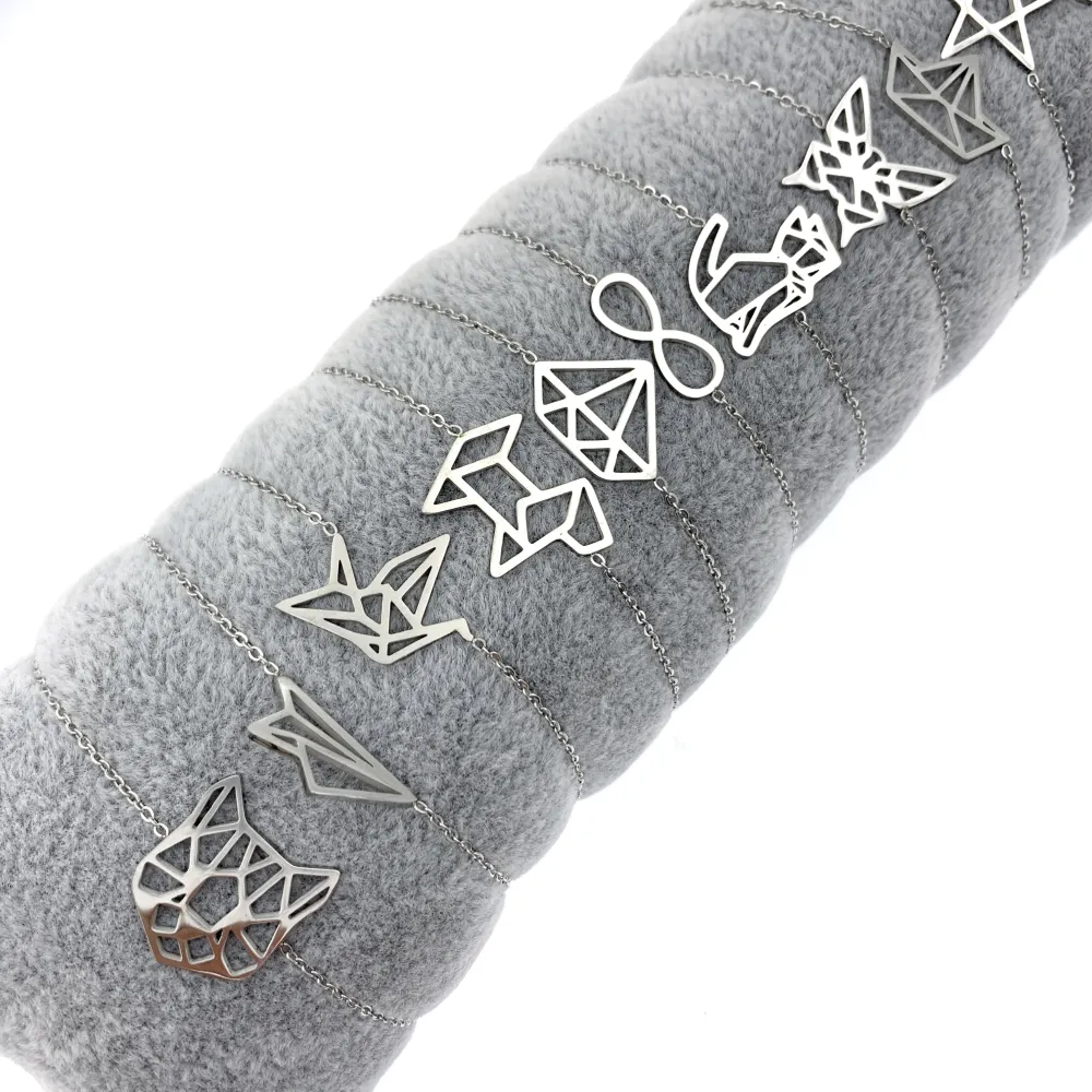 12Pz Bracciali in Acciaio con Chiusura a Moschettone + Cuscino - BPA413-98