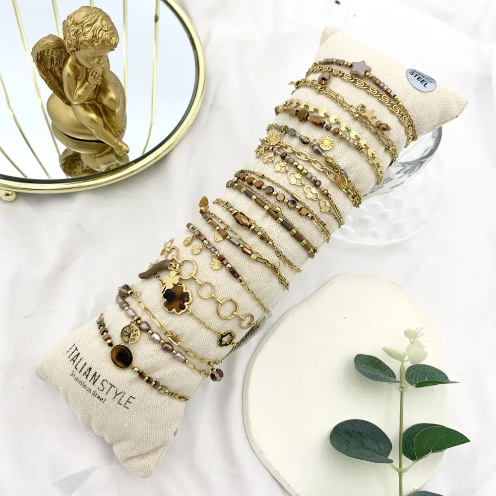 Mix Soggetti-15pz Bracciali in Acciaio - BPA-732-140 MARRONE