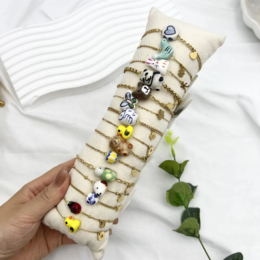 Ciondoli Mix Ceramica -24pz Bracciali in Acciaio - BPA-765-62