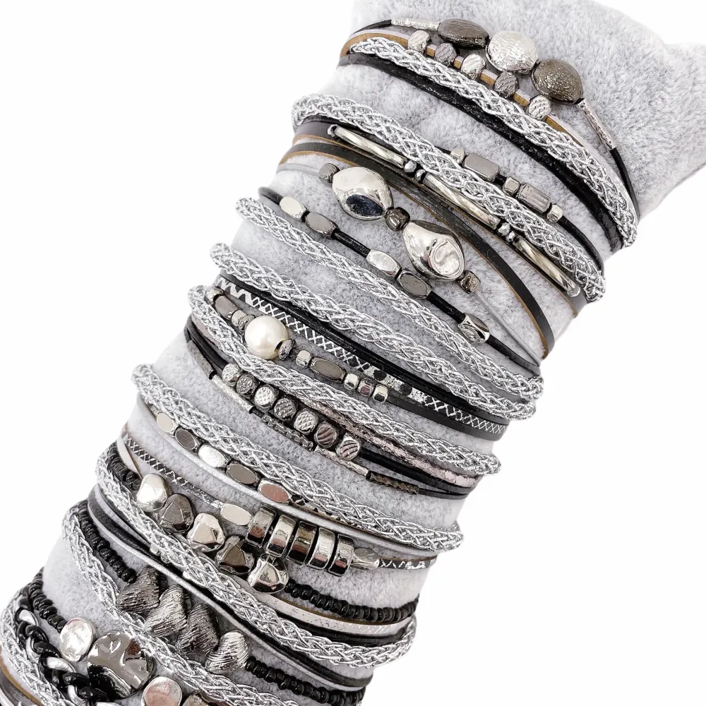 10Pz Bracciali +Cuscino in Omaggio - BPM176-183-Multifili con Charmes-10 Pz Bracciali