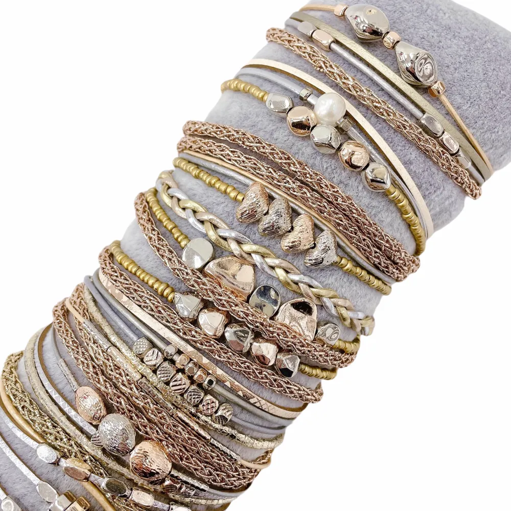 10Pz Bracciali +Cuscino in Omaggio - BPM176-183-Multifili con Charmes-10 Pz Bracciali