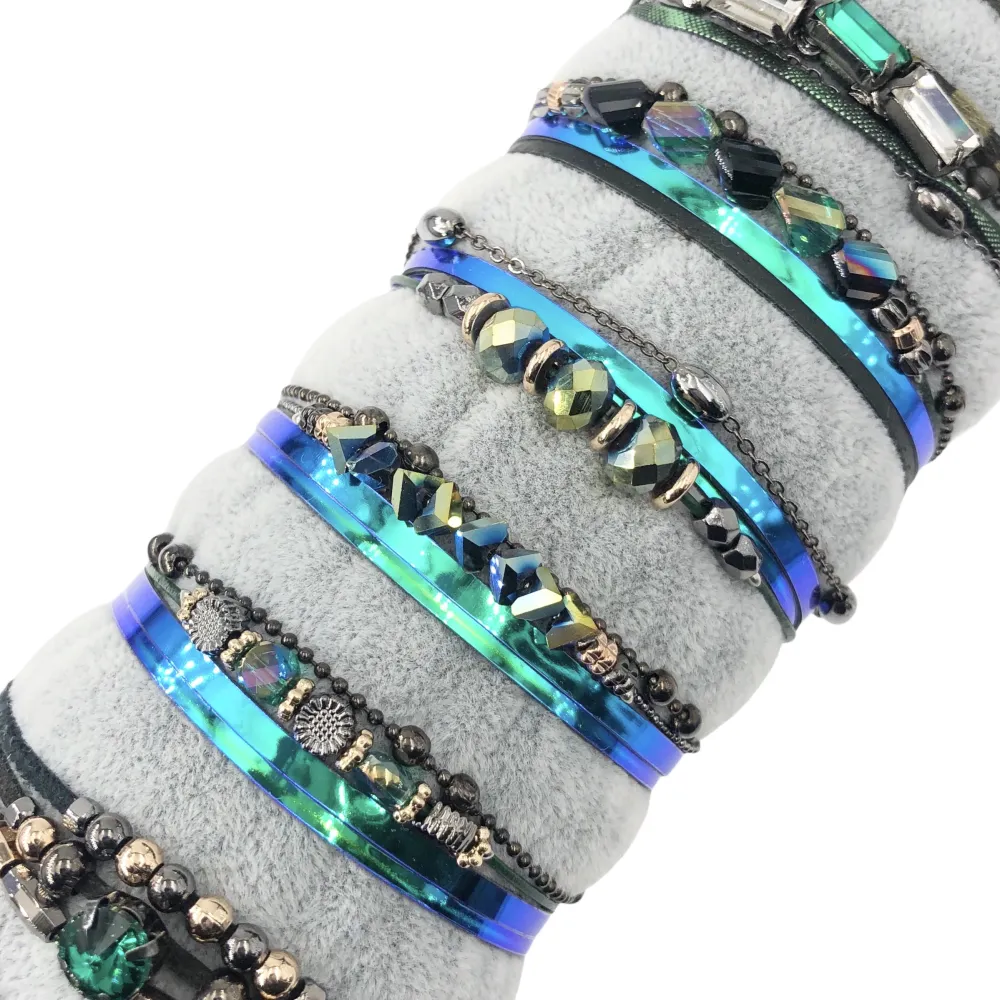 BPM176-216-Multifili con Charmes- 8 Pz Bracciali - BPM176-216-Multifili con Charmes- 8 Pz Bracciali