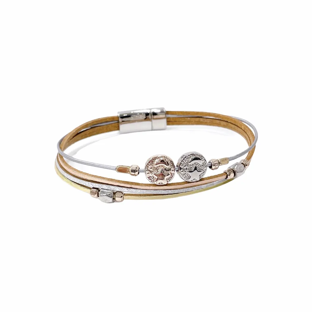 12Pz Bracciali +Cuscino in Omaggio - BPM176-230-Multifili con Charmes-12 Pz Bracciali