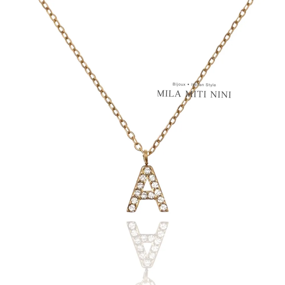 Iniziale Oro-Collana Corta in Acciaio - CAC-103-AA211N