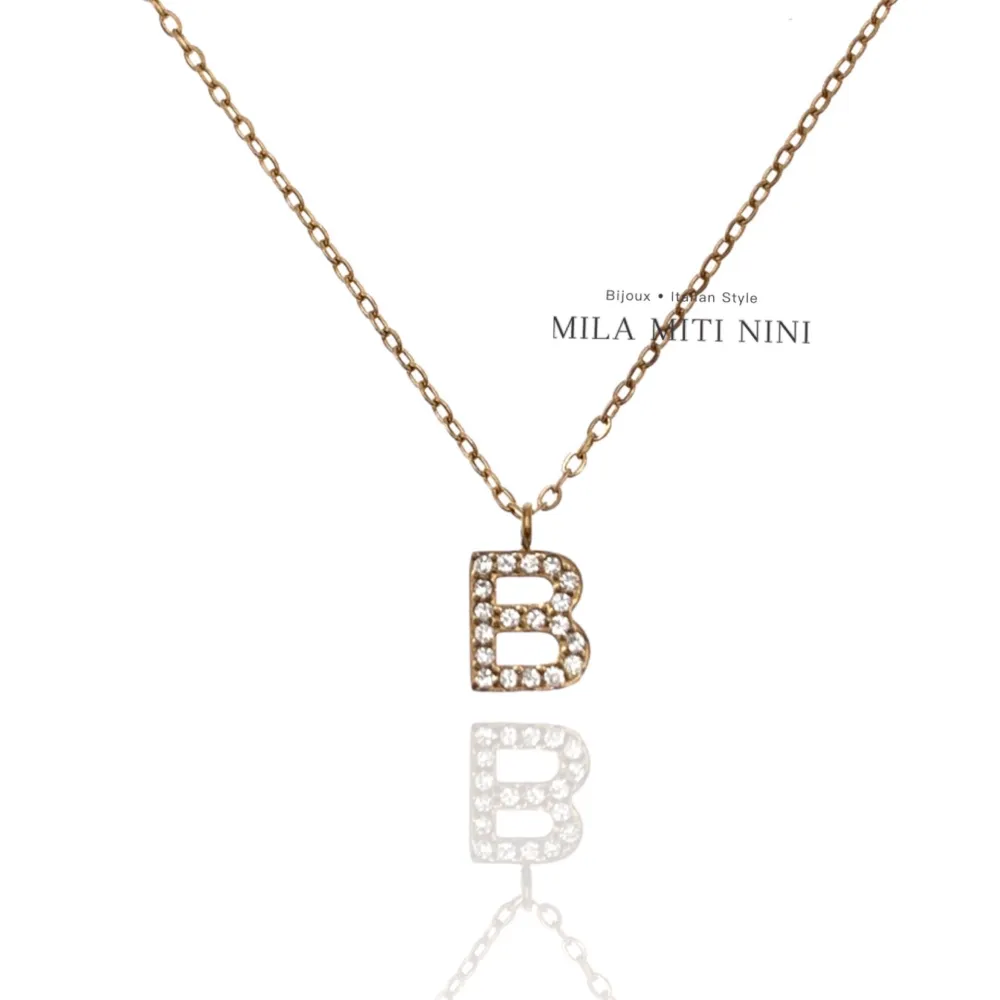 Iniziale Oro-Collana Corta in Acciaio - CAC-103-AA211N