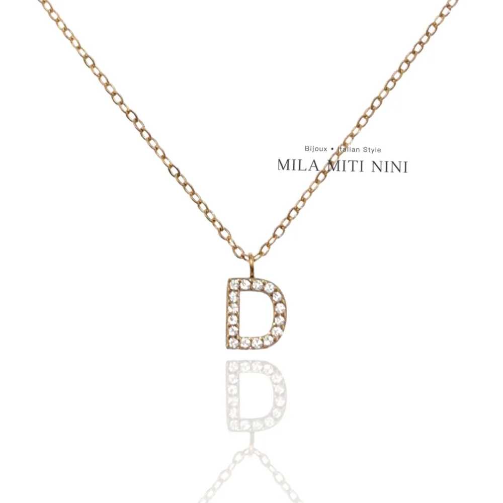 Iniziale Oro-Collana Corta in Acciaio - CAC-103-AA211N