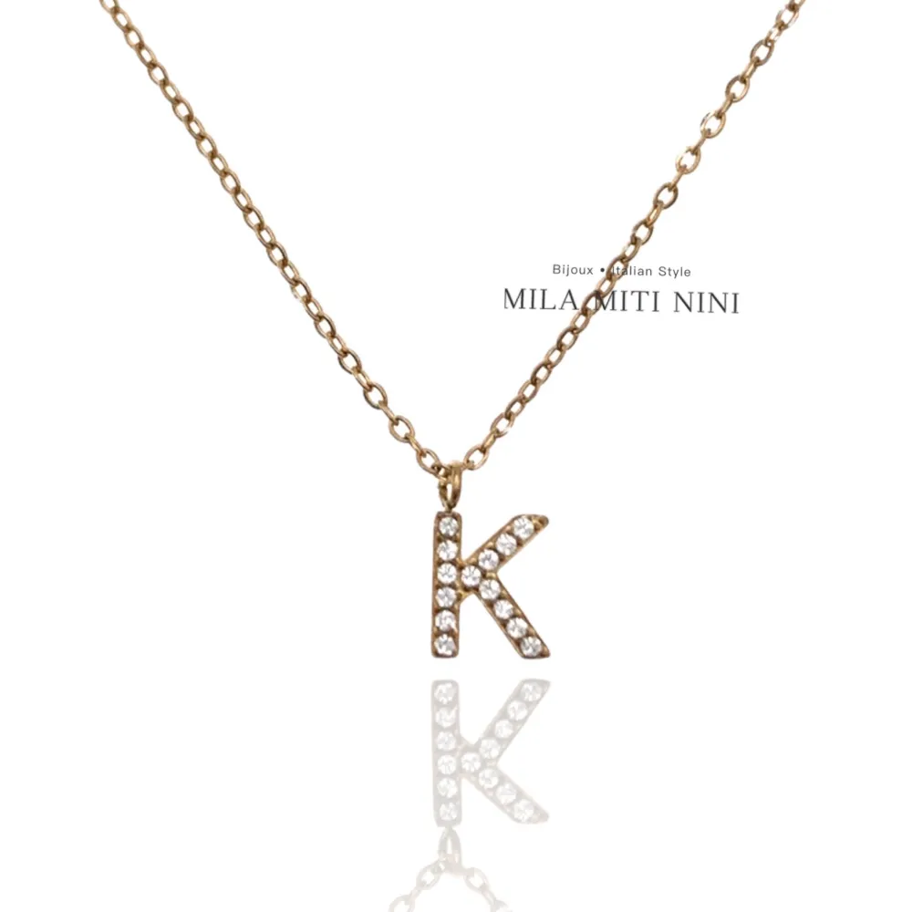 Iniziale Oro-Collana Corta in Acciaio - CAC-103-AA211N