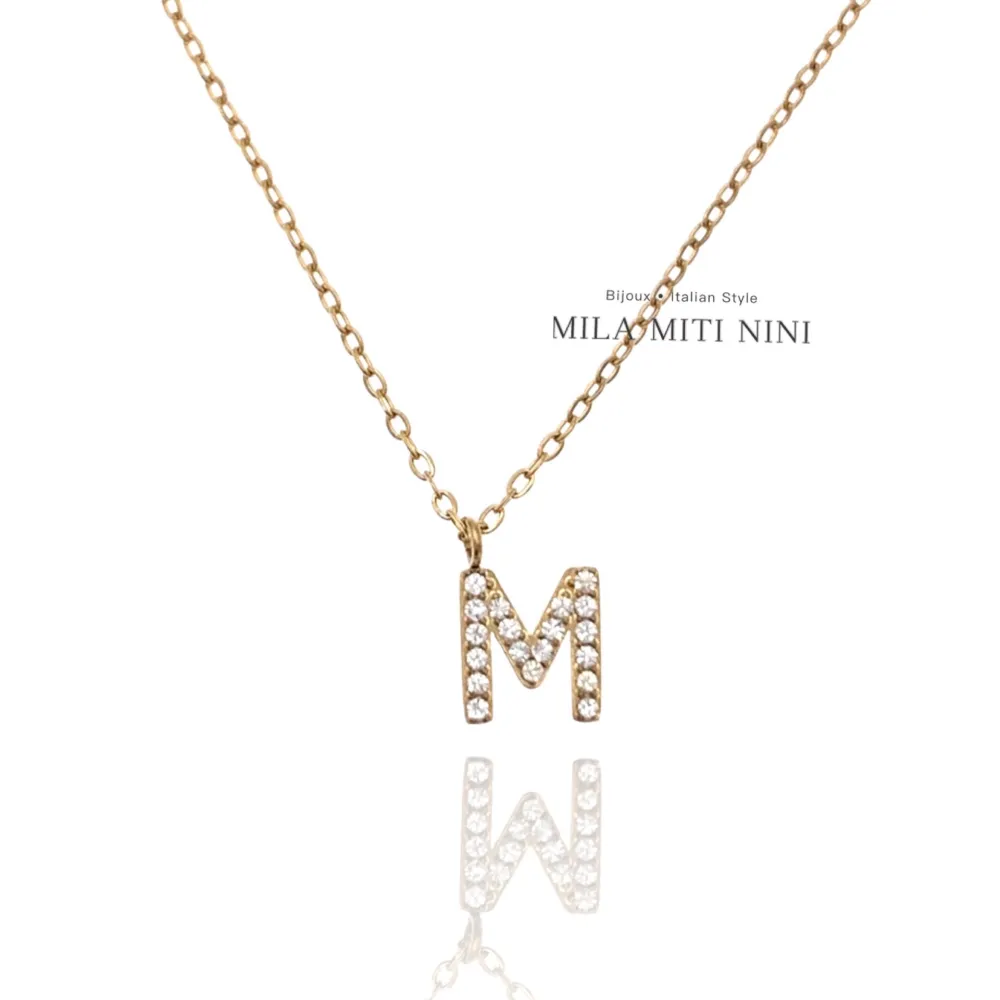 Iniziale Oro-Collana Corta in Acciaio - CAC-103-AA211N