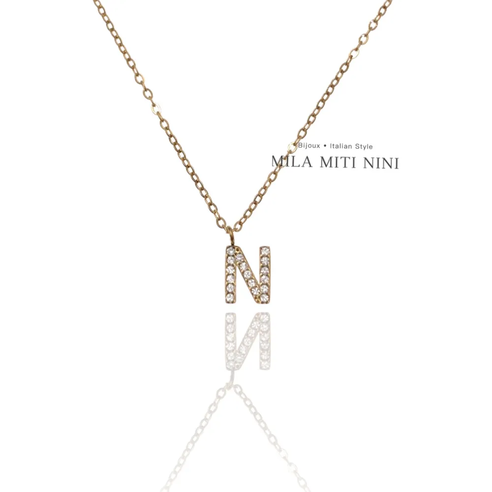 Iniziale Oro-Collana Corta in Acciaio - CAC-103-AA211N