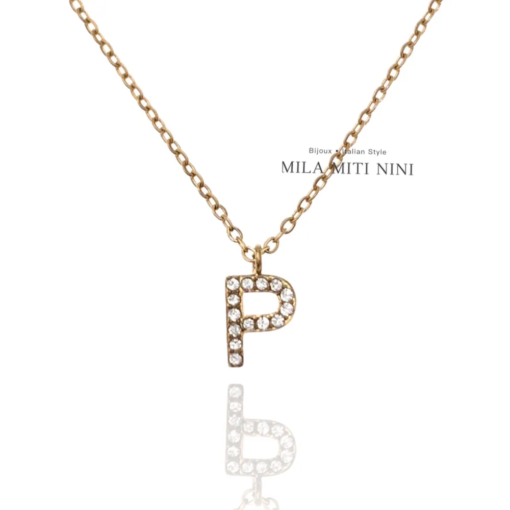 Iniziale Oro-Collana Corta in Acciaio - CAC-103-AA211N