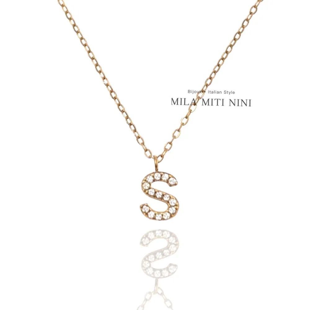 Iniziale Oro-Collana Corta in Acciaio - CAC-103-AA211N