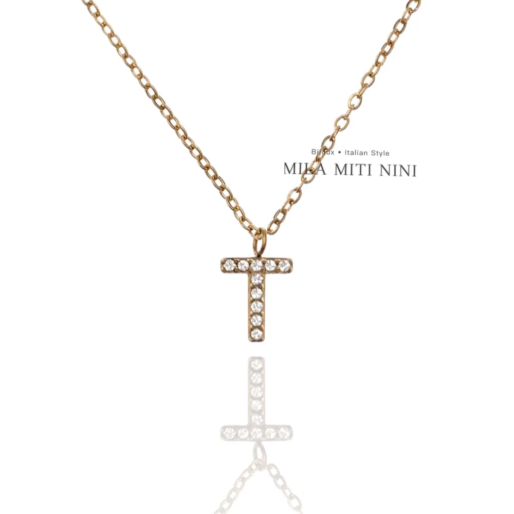 Iniziale Oro-Collana Corta in Acciaio - CAC-103-AA211N