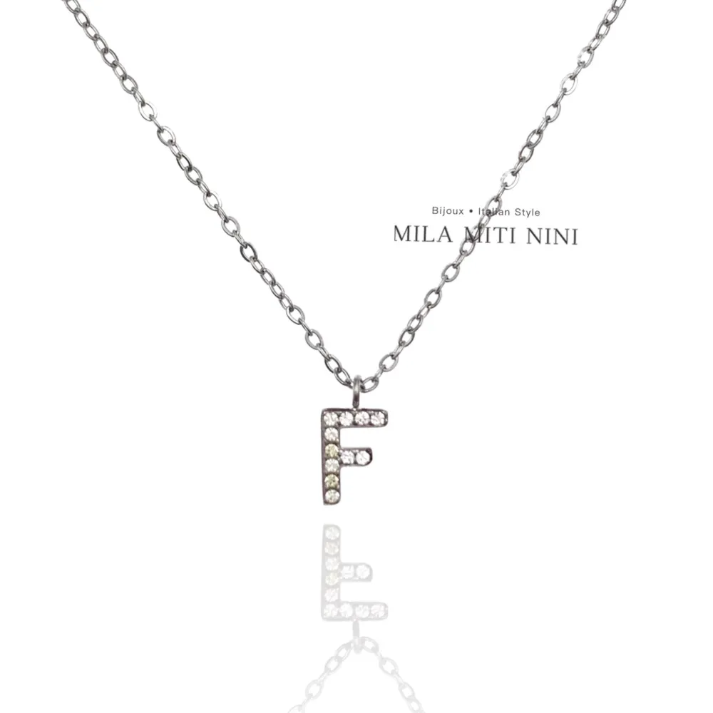 Iniziale Argento-Collana Corta in Acciaio - CAC-103-AA311N