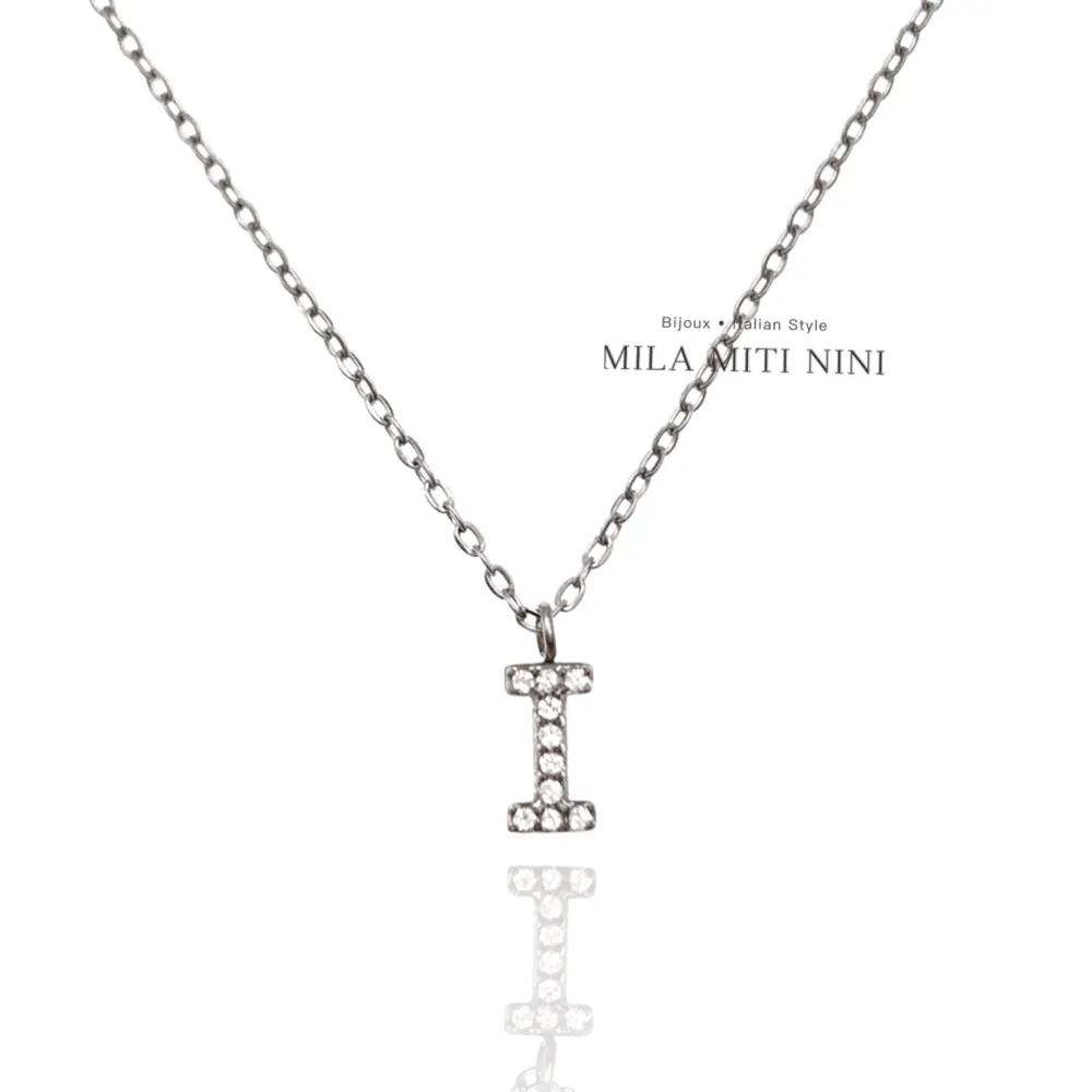 Iniziale Argento-Collana Corta in Acciaio - CAC-103-AA311N