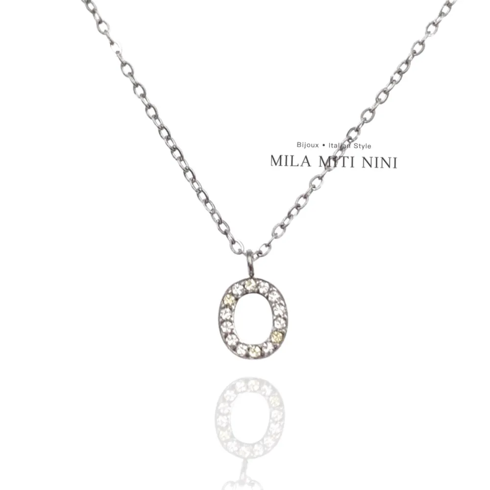 Iniziale Argento-Collana Corta in Acciaio - CAC-103-AA311N