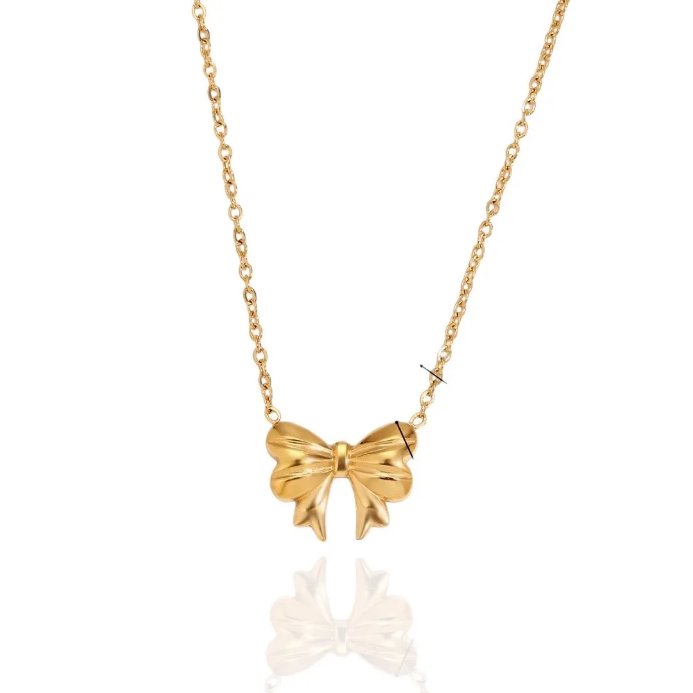 Fiocco-Collana Corta in Acciaio - CAC-103-AA3806N