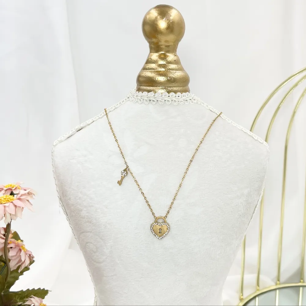 Cuore Chiave -Collana Corta in Acciaio - CAC-103-AA4162N