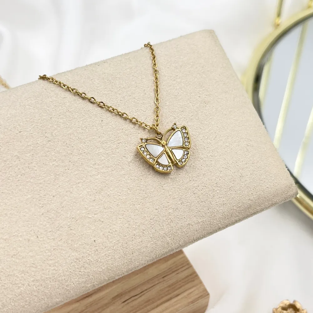 Farfalla-Collana Girocollo in Acciaio - CAC-103-AA4179N