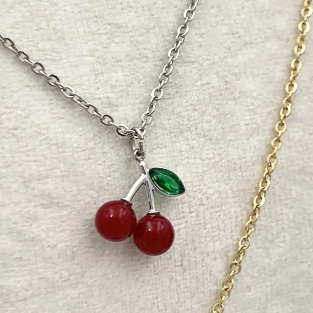 Ciliegia-Collana Corta in Acciaio - CAC-103-AA4532N