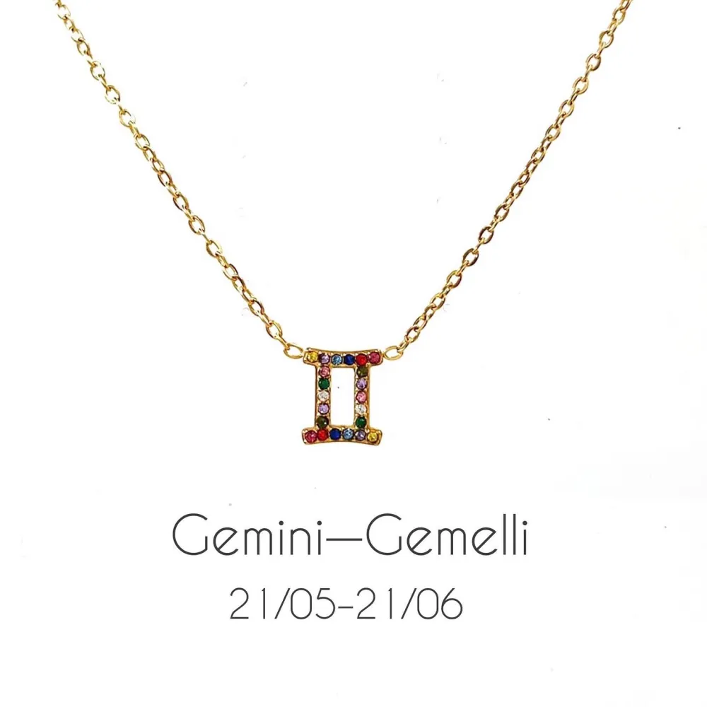 Segni Zodiacali -Collana Corta in Acciaio - CAC-103-AA52N ORO
