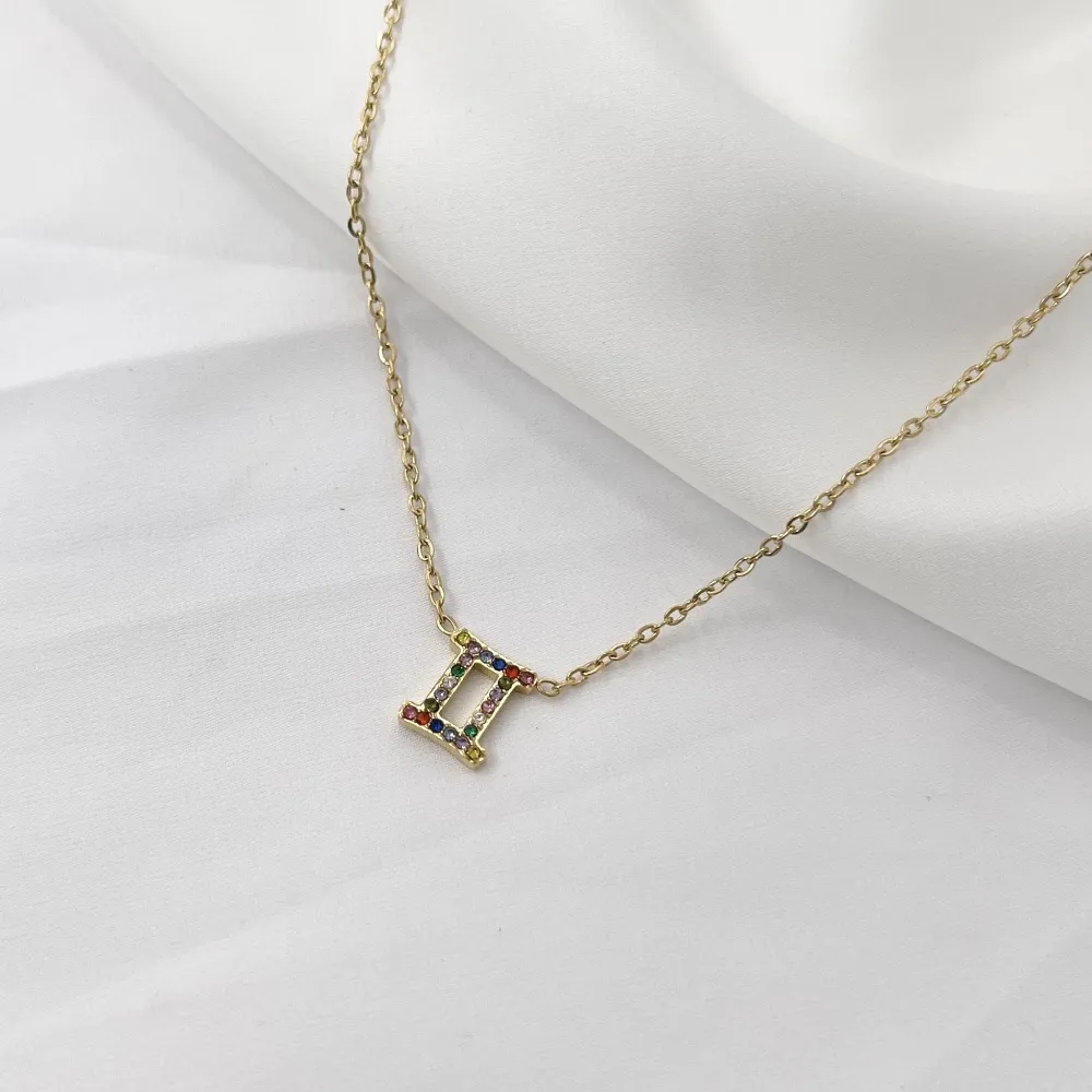 Segni Zodiacali -Collana Corta in Acciaio - CAC-103-AA52N ORO