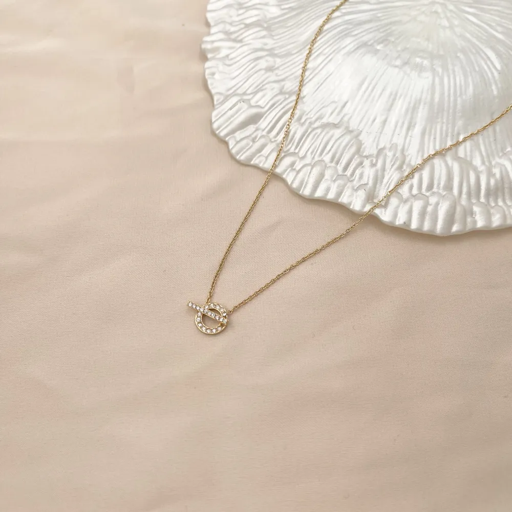 Cerchio con Barra-Collana Corta in Acciaio - CAC-103-AA729N