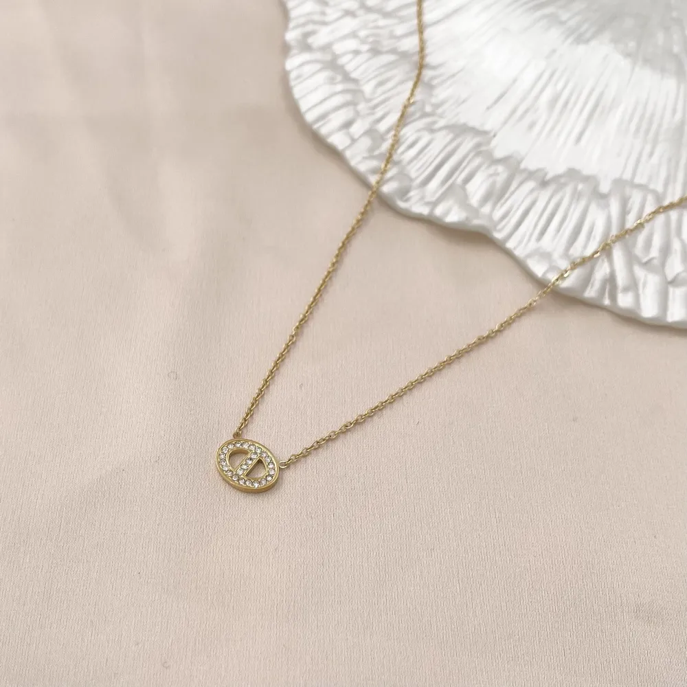 Cerchio Ovale -Collana Corta in Acciaio - CAC-103-AA755N