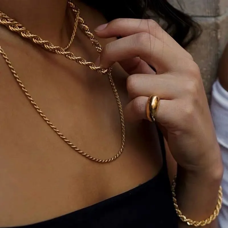 Torchon 3mm-Collana Corta in Acciaio - CAC-413-1584 3mm