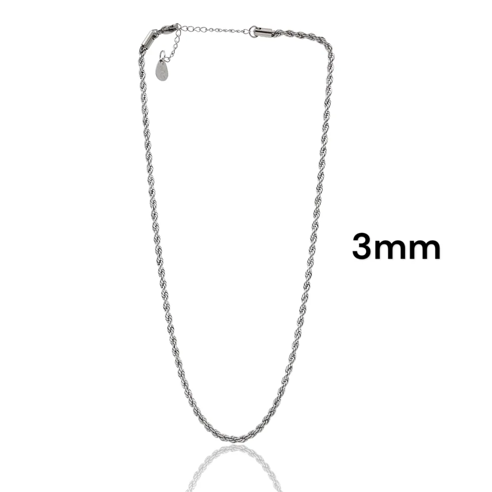 Torchon 3mm-Collana Corta in Acciaio - CAC-413-1584 3mm