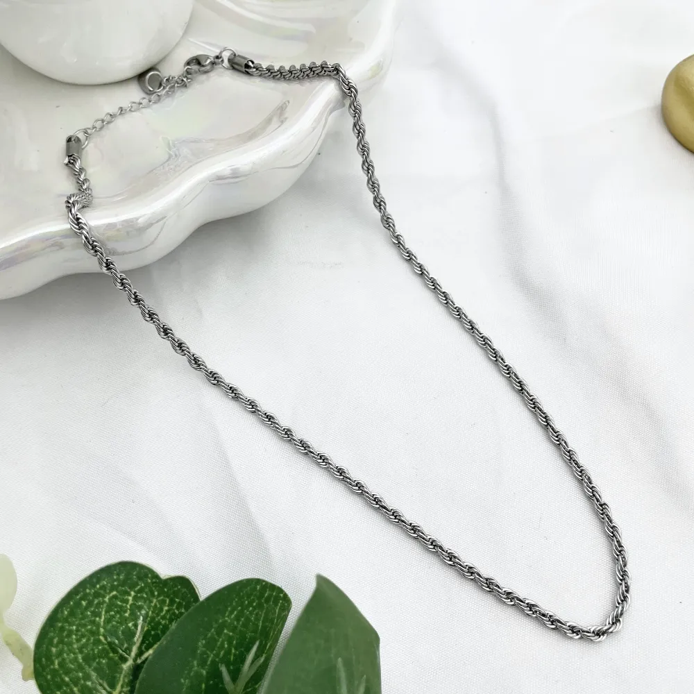 Torchon 3mm-Collana Corta in Acciaio - CAC-413-1584 3mm