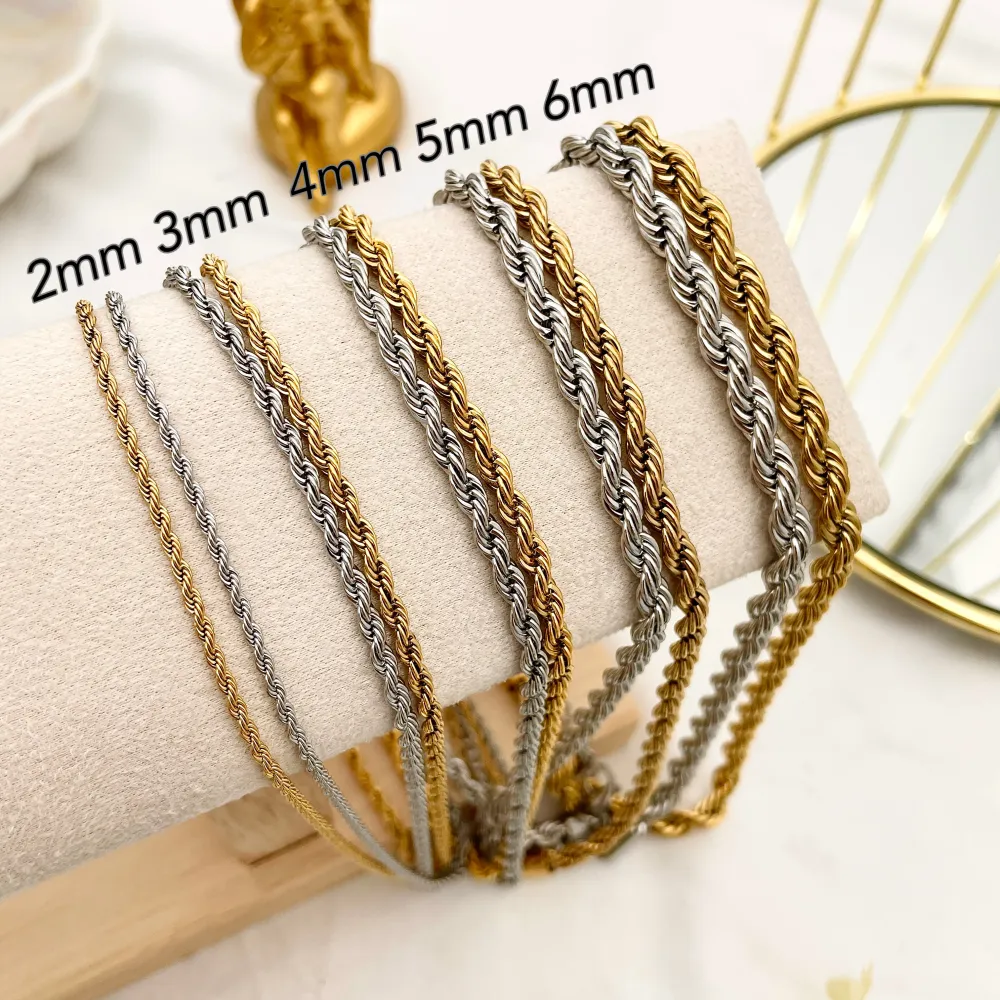 Torchon 3mm-Collana Corta in Acciaio - CAC-413-1584 3mm