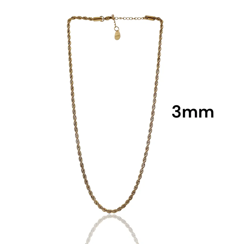 Torchon 3mm-Collana Corta in Acciaio - CAC-413-1584 3mm