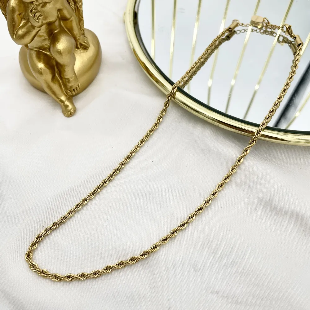 Torchon 3mm-Collana Corta in Acciaio - CAC-413-1584 3mm